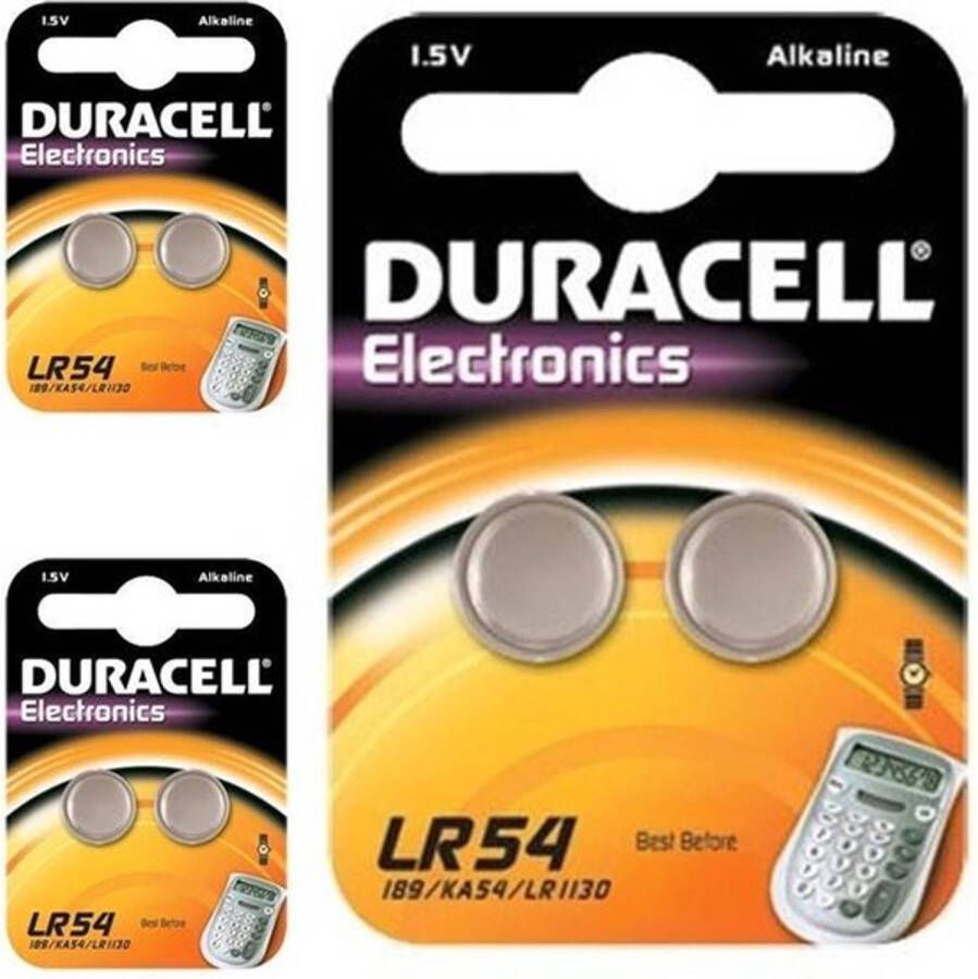 Duracell 6 Stuks ( 3 Blisters a 2st) G10 LR54 189 AG10 Alkaline knoopcel batterij