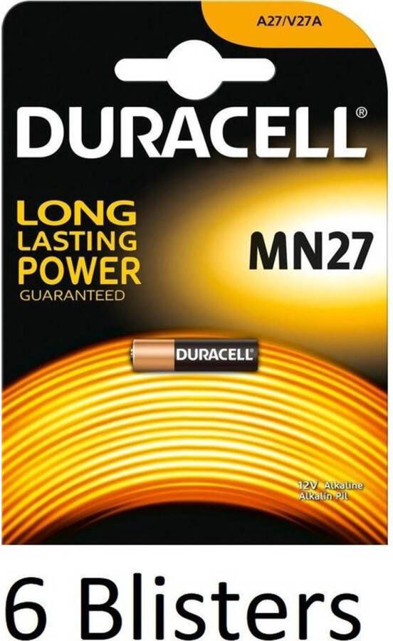 Duracell 6 Stuks (6 Blisters a 1 st) MN27 GP27A A27 L828 12V alkaline batterij