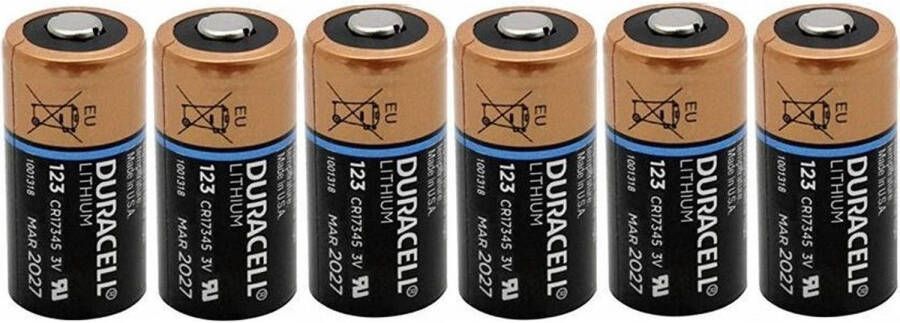 Duracell 6 stuks CR123 3volt Lithium batterijen