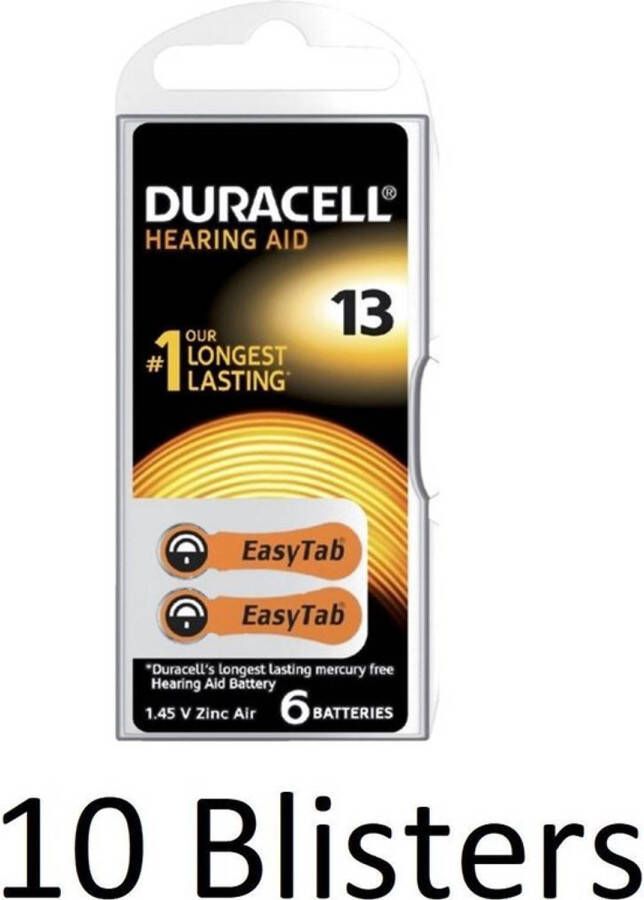 Duracell 60 Stuks (10 Blisters a 6 st) Batterij da13 hearing aid