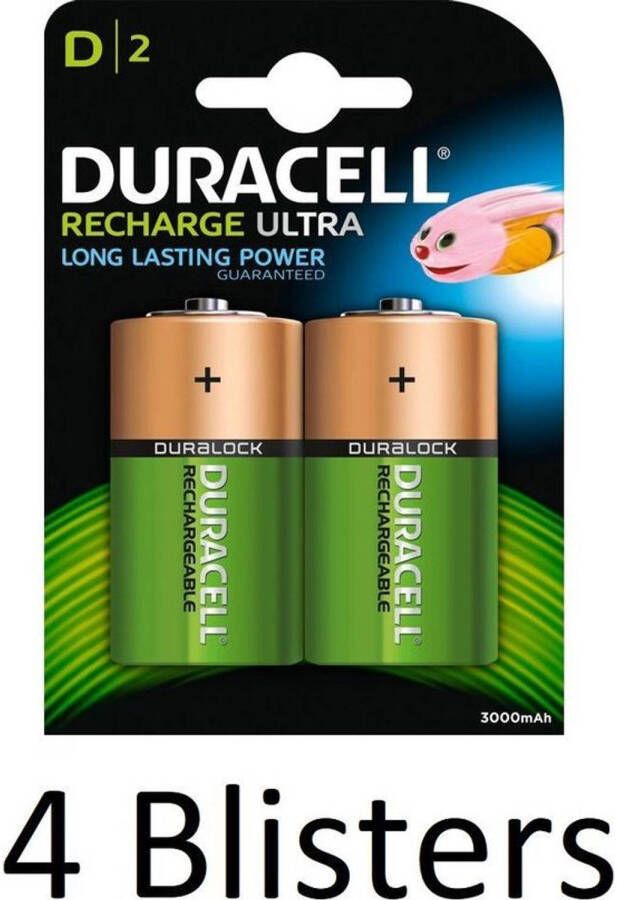 Duracell 8 Stuks (4 Blisters a 2 st) D Oplaadbare Batterijen