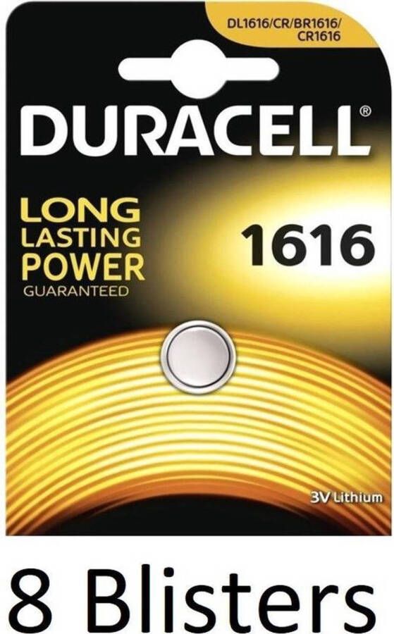 Duracell 8 Stuks (8 Blisters a 1 st) CR1616 3V Single-use battery Lithium