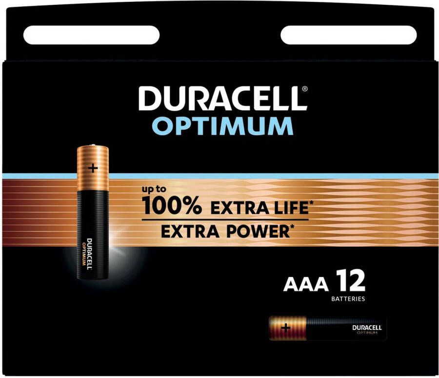 Duracell batterij Optimum AAA blister van 12 stuks 8 stuks