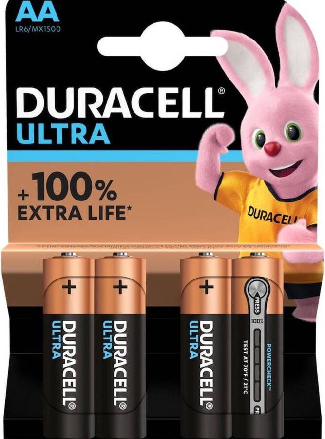 Duracell BATTERIJ UPOWER AA LR6 4 stuks 100% Extra life
