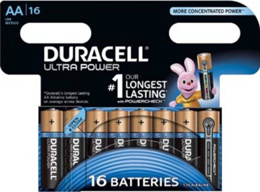 Duracell batterijen Ultra Power AA blister van 16 stuks