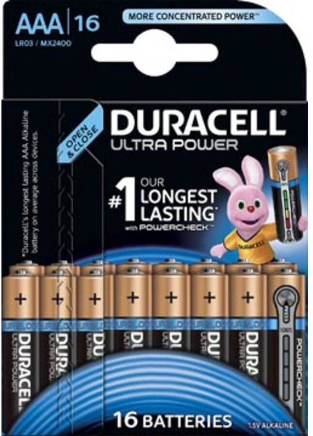 Duracell batterijen Ultra Power AAA blister van 16 stuks