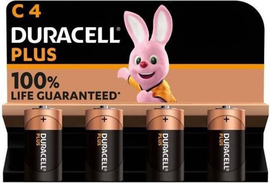 Duracell C plus Batterij K4 Alkaline 1.5 V 4 stuks