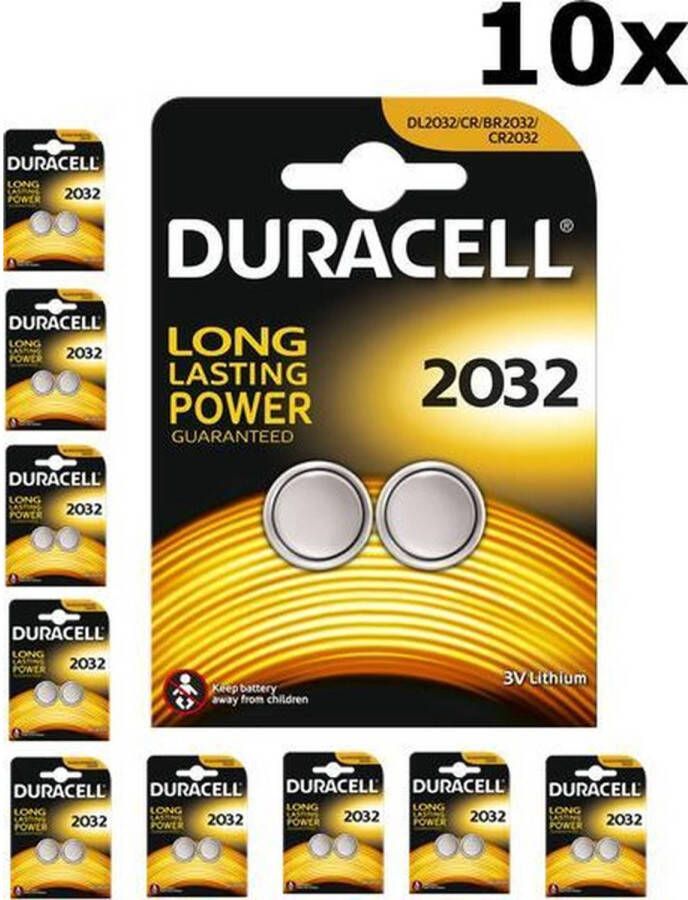 Duracell CR2032 Knoopcel Batterijen 10 blisters a 2 stuks 20 stuks