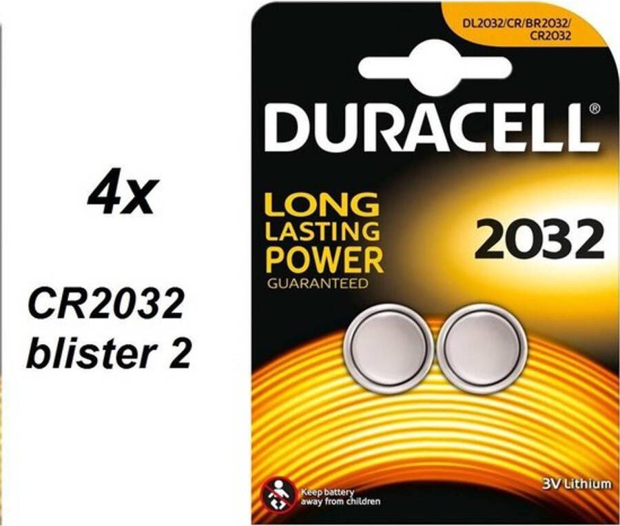 Duracell CR2032 Lithium Batterijen 3V 4 x 2 blister