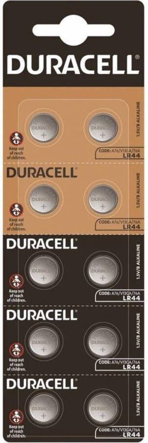 Duracell LR44 Alkaline batterijen 10 stuks AG13