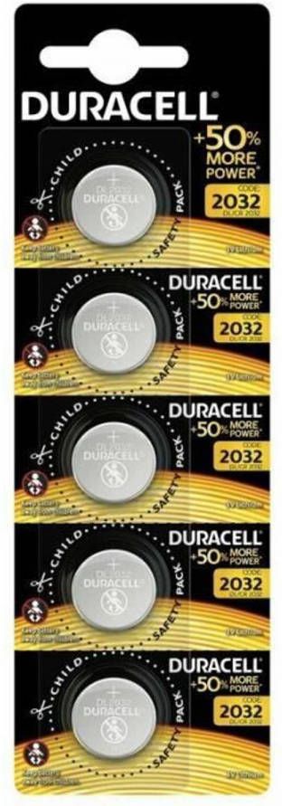 Duracell PLAAT VAN 5 CR2032 DL2032 ECR2032 5BL HSDC Mini Lithium batterij