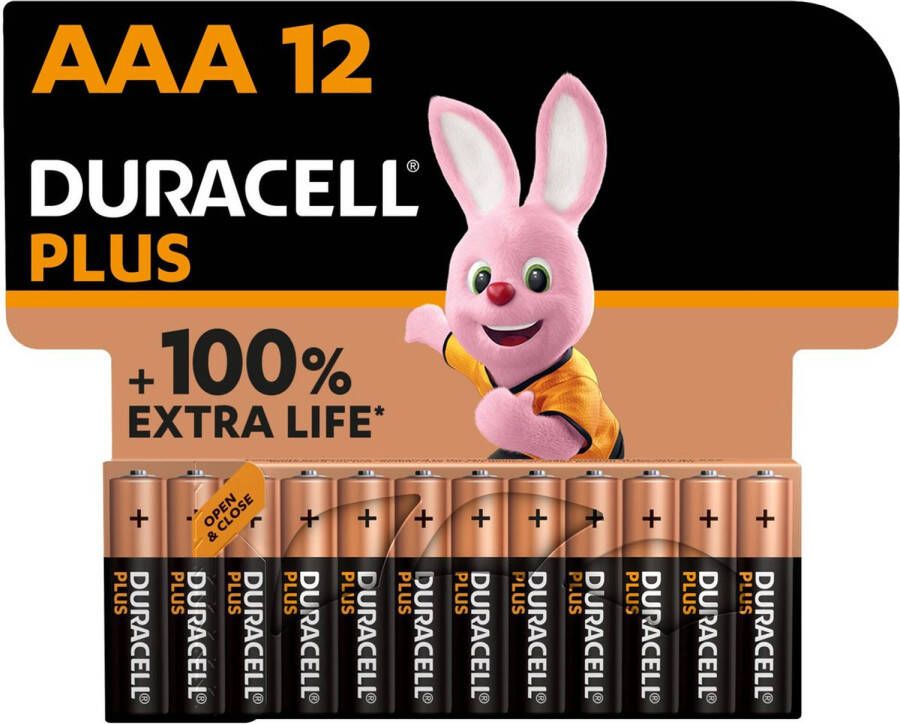 Duracell Plus Alkaline 100% AAA 12 pack (LR03)