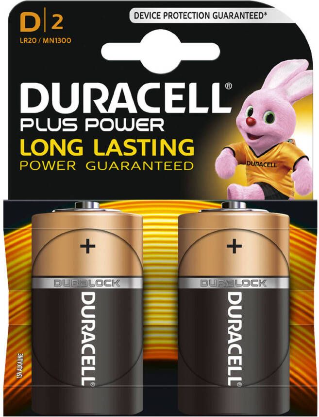 Duracell Plus Power D alkaline batterijen 2 stuks