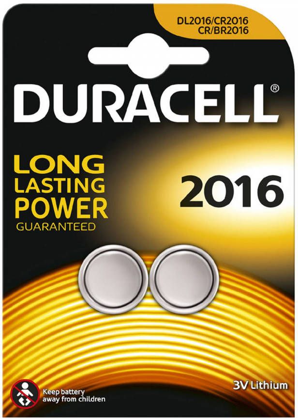 Duracell Specialty lithium knoopcelbatterij CR2016 2 stuks