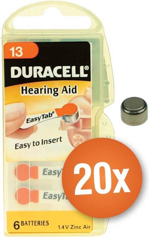 Duracell Voordeelpak gehoorapparaat batterijen Type 13 (oranje) 20 x 6 stuks