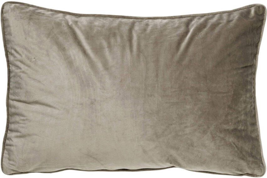 Dutch Decor FINN Kussenhoes 40x60 cm velvet effen kleur Driftwood taupe