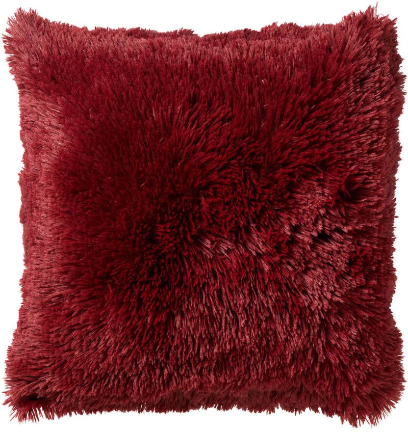 Dutch Decor FLUFFY Kussenhoes 60x60 cm superzacht XL kussensloop Merlot rood