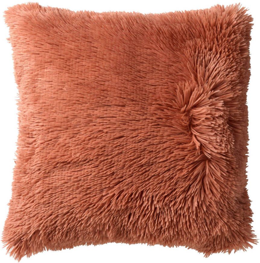 Dutch Decor FLUFFY Kussenhoes 60x60 cm superzacht XL kussensloop Muted Clay roze