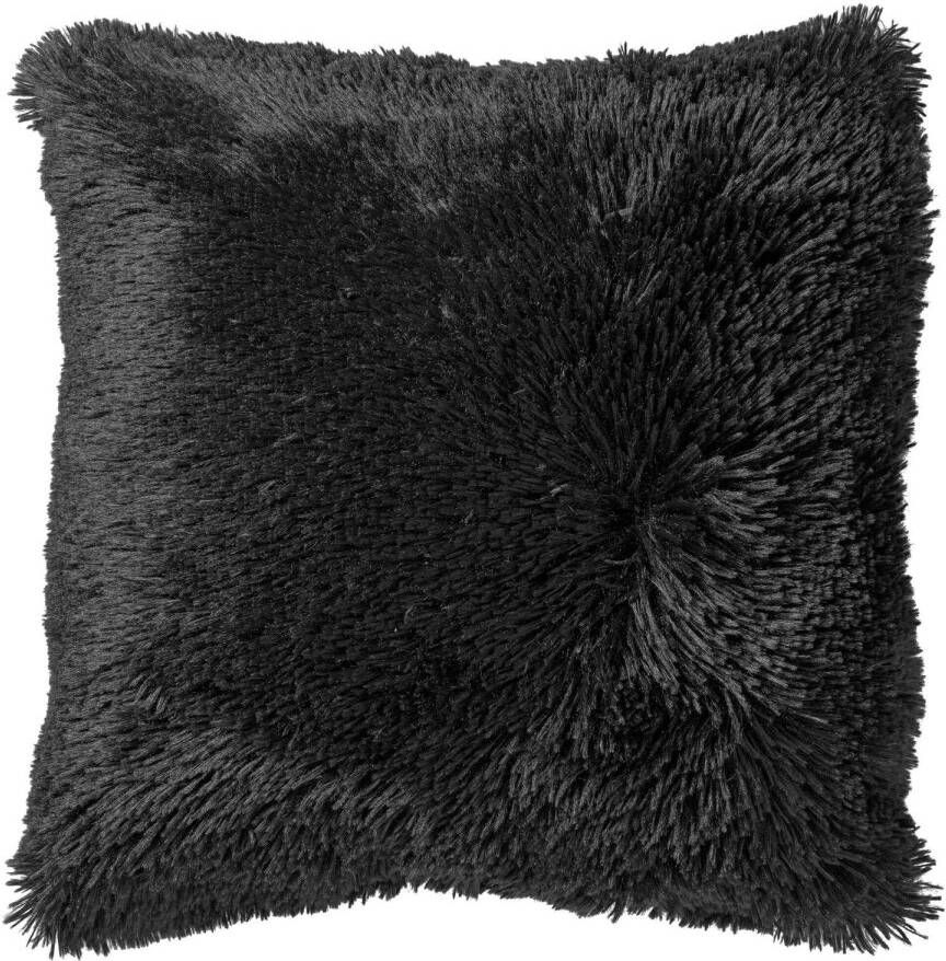 Dutch Decor FLUFFY Kussenhoes 60x60 cm superzacht XL kussensloop Raven zwart