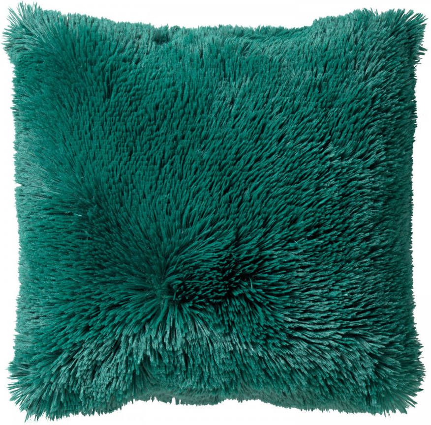 Dutch Decor FLUFFY Kussenhoes 45x45 cm superzacht effen kleur Galapagos Green groen