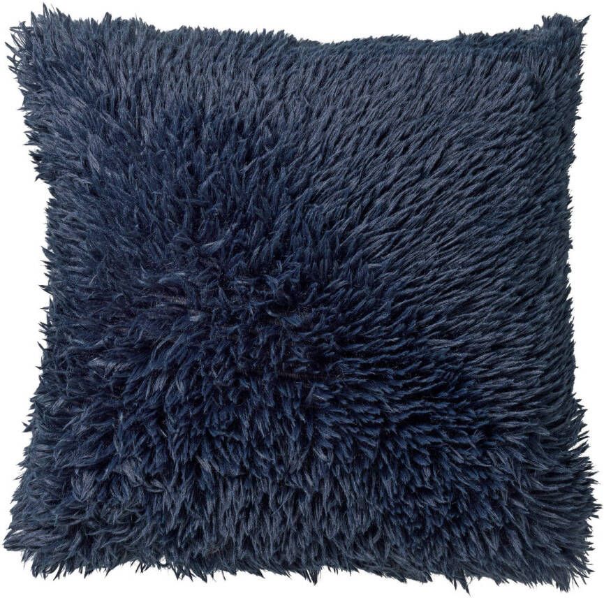 Dutch Decor FLUFFY Kussenhoes 60x60 cm superzacht XL kussensloop Insignia Blue donkerblauw