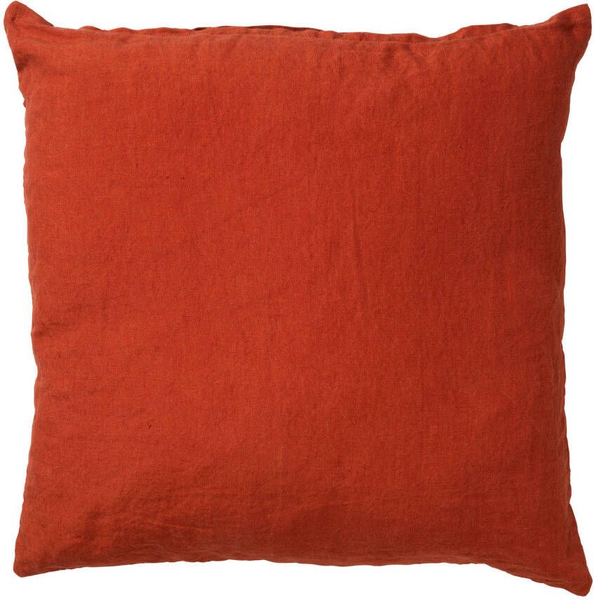 Dutch Decor LINN Kussenhoes 45x45 cm 100% linnen effen kleur Potters Clay oranje