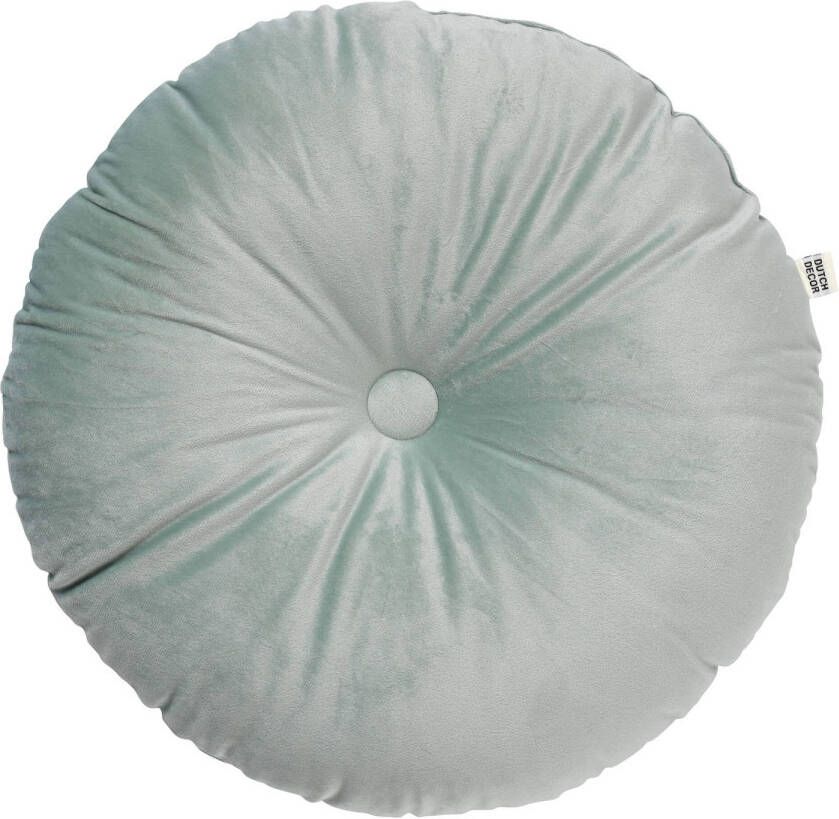 Dutch Decor OLLY Sierkussen rond velvet Ø40 cm Jadeite lichtgroen