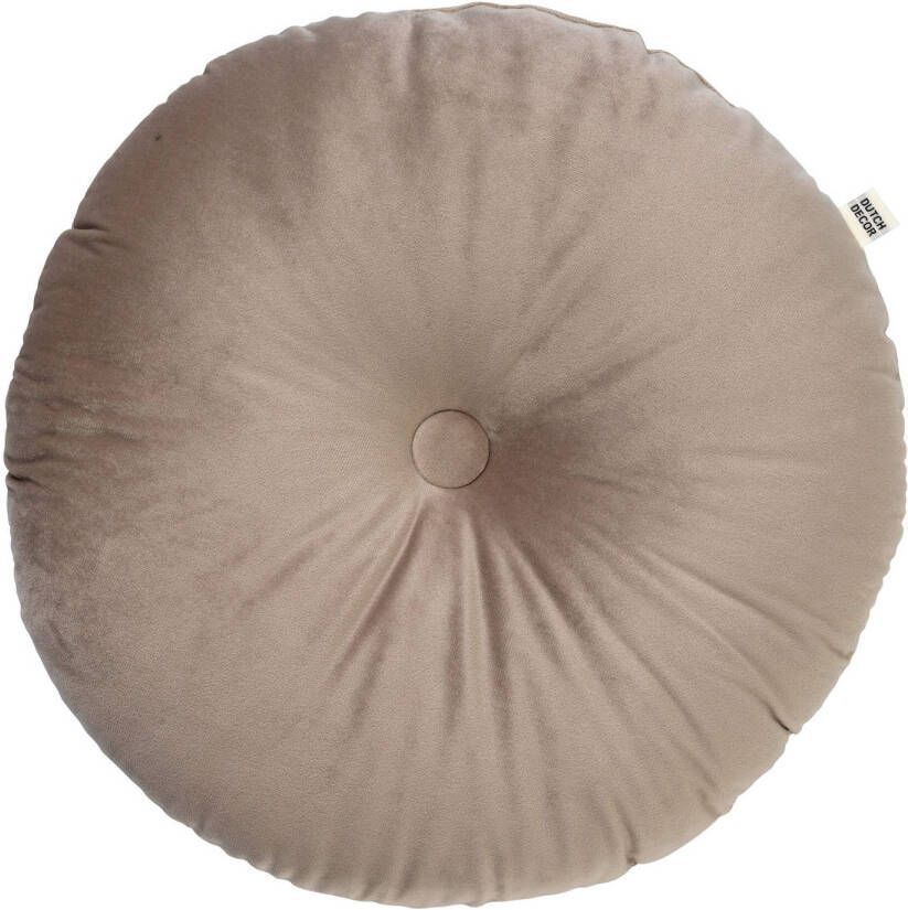 Dutch Decor OLLY Sierkussen rond velvet Ø40 cm Pumice Stone beige