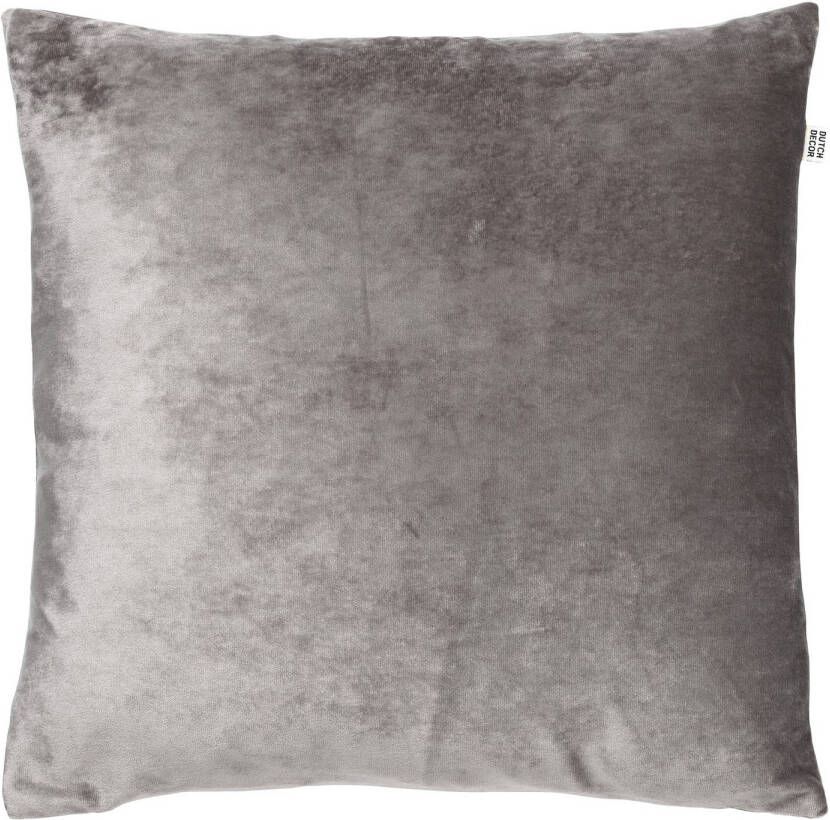 Dutch Decor SKY Kussenhoes velvet 45x45 cm Driftwood taupe