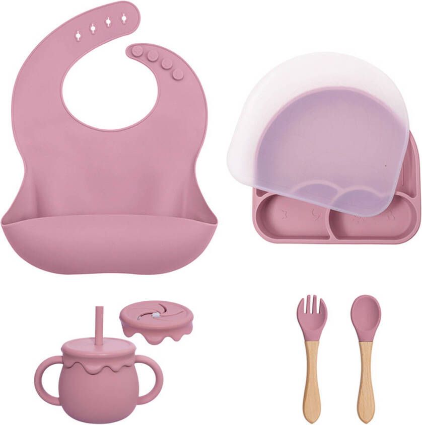 Dutsi Frosty Cloud Baby Eetset: Het Complete 7-Delige Siliconen Servies Cadeau Copy