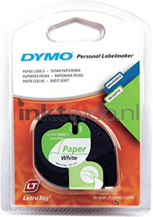 Dymo 91200 91220 zwart op wit breedte 12 mm labels