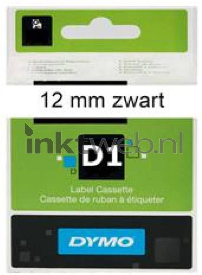 Dymo D1 45013 zwart op wit breedte 12 mm labels