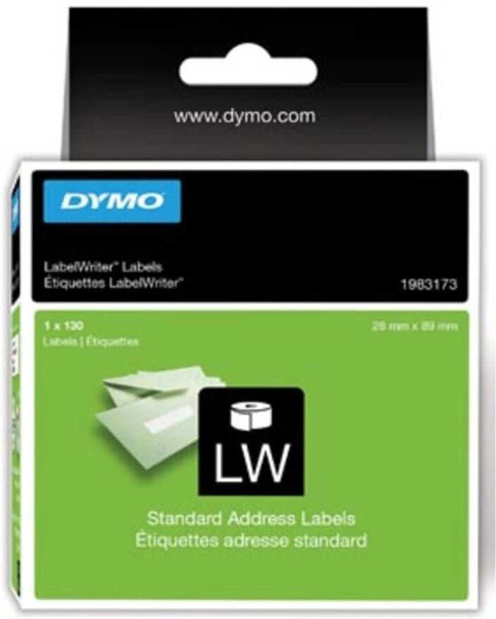 Dymo duurzame etiketten LabelWriter ft 28 x 89 mm 130 etiketten