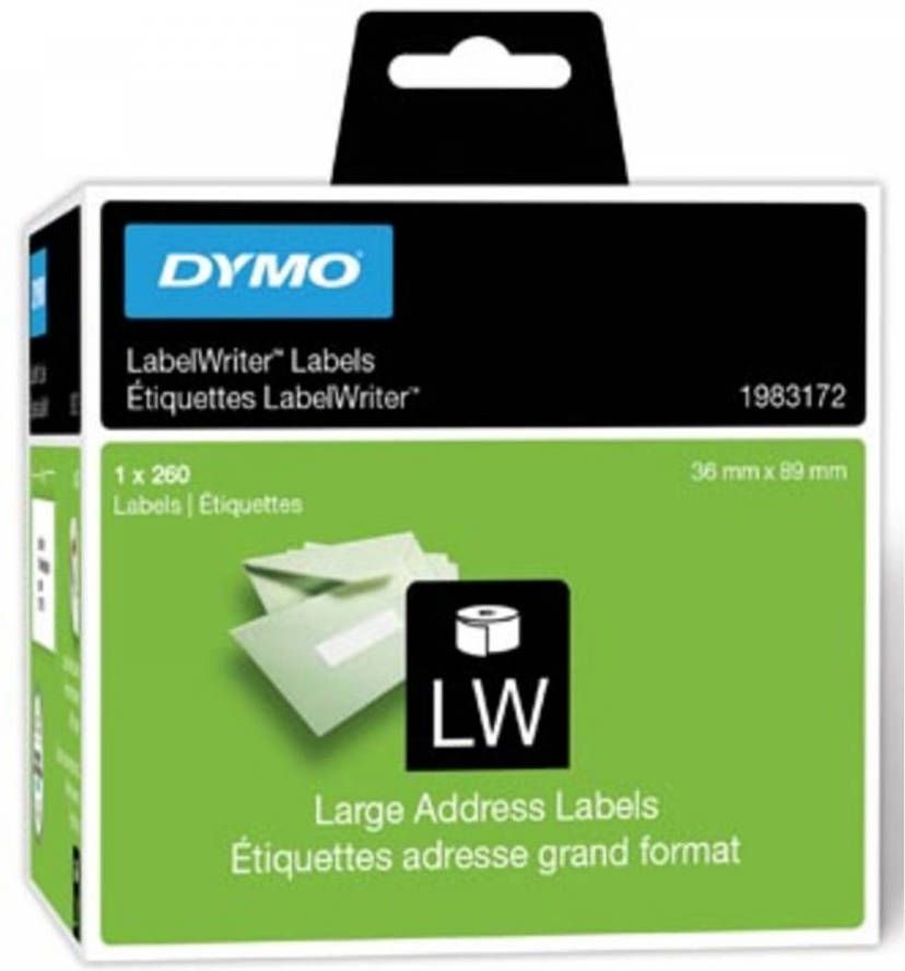 Dymo duurzame etiketten LabelWriter ft 89 x 36 mm 260 etiketten