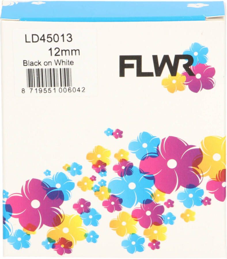 Dymo FLWR 45013 zwart op wit breedte 12 mm labels