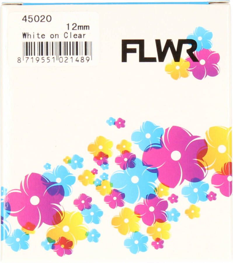 Dymo FLWR 45020 wit op transparant breedte 12 mm labels