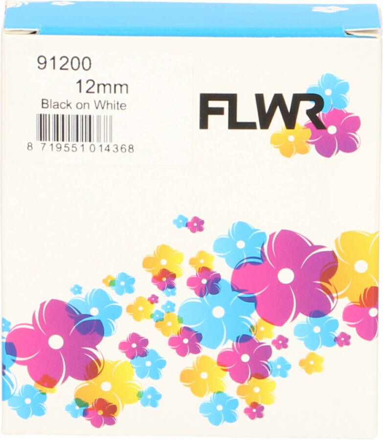 Dymo FLWR 91200 zwart op wit breedte 12 mm labels