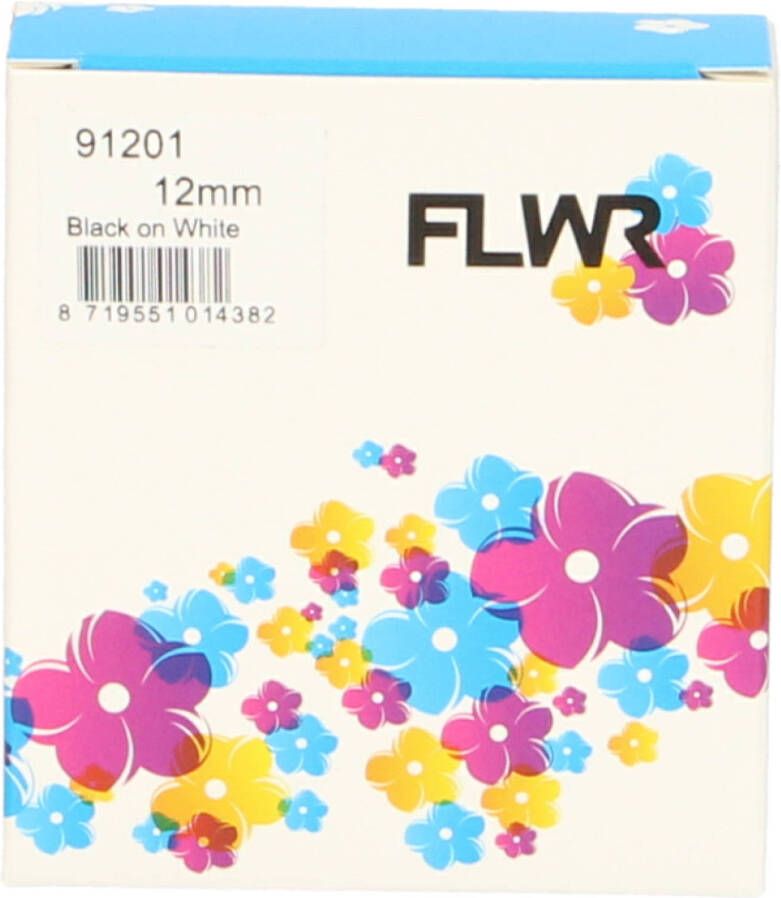 Dymo FLWR 91201 zwart op wit breedte 12 mm labels