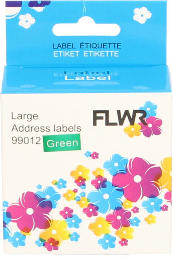 Dymo FLWR 99012 adreslabel 36 mm x 89 mm groen labels
