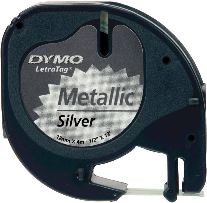 Dymo Letratag band metaal zilver 12 mm x 4 m