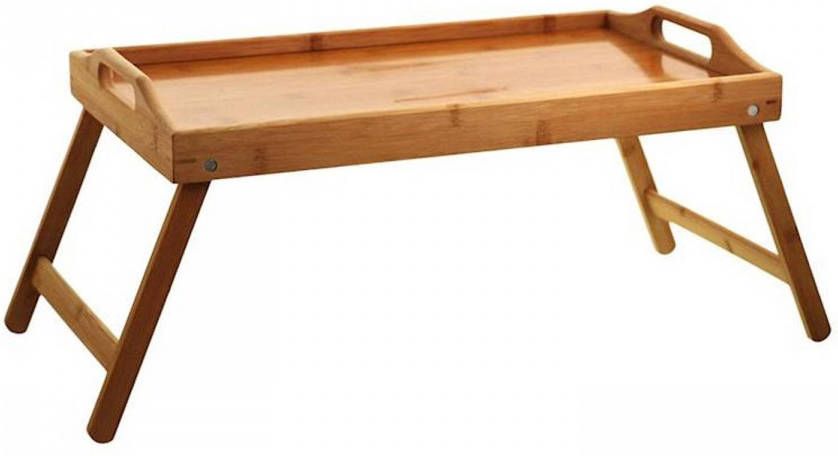 Merkloos Sans marque Bedtafel Bamboe. 50x30x4|20. poten uitklapbaar | Dienblad. Bed Tafel. Tafeltje