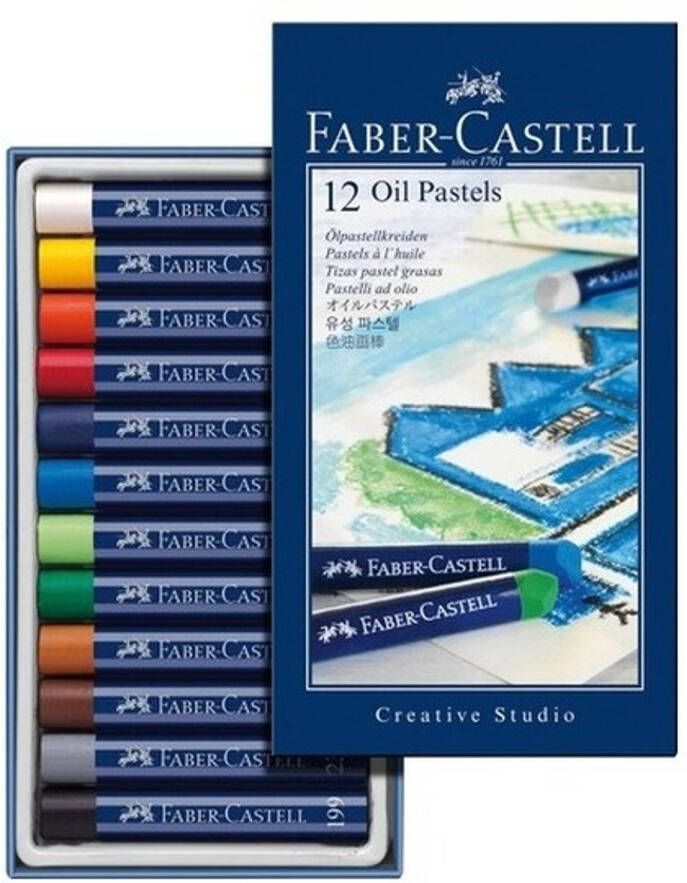 Eberhard Faber castell Oliepastelkrijt 11mm 12x stuks tekenen schrijven Krijtstiften