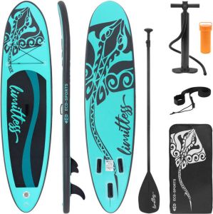 ECD Germany Opblaasbare Stand Up Paddle Board Limitless 308x78x10 Cm Turquoise Pvc