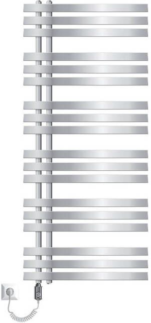 LuxeBath ECD Germany Strijkijzer EM Design badkamerradiator Elektrisch met verwarmingsstang 1200 B 600 x 1400 mm Chroom