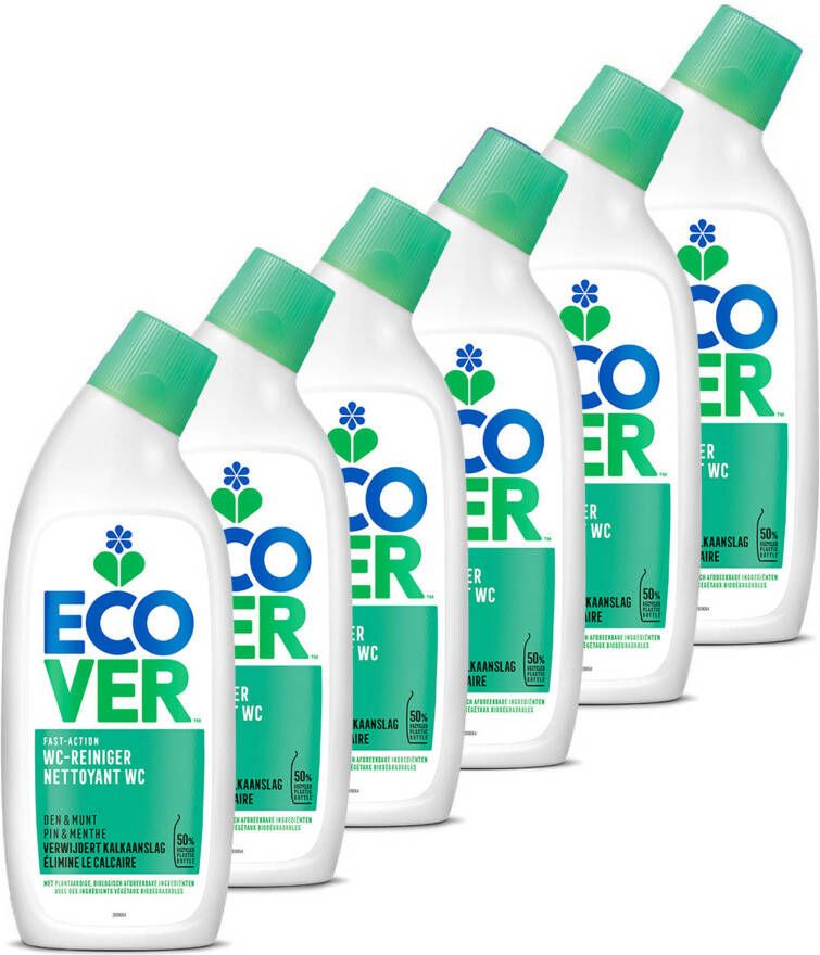 Ecover Wc reiniger Den & Munt Verwijdert kalkaanslag 6 x 750 ml Voordeelverpakking