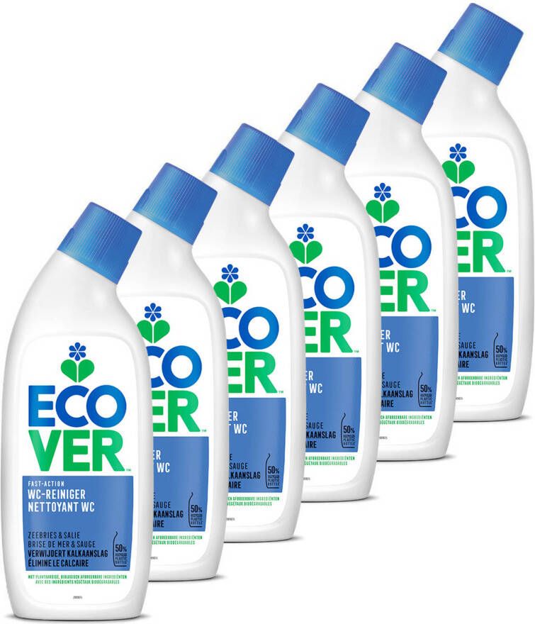 Ecover Wc reiniger Zeebries & Salie Verwijdert kalkaanslag 6 x 750 ml Voordeelverpakking