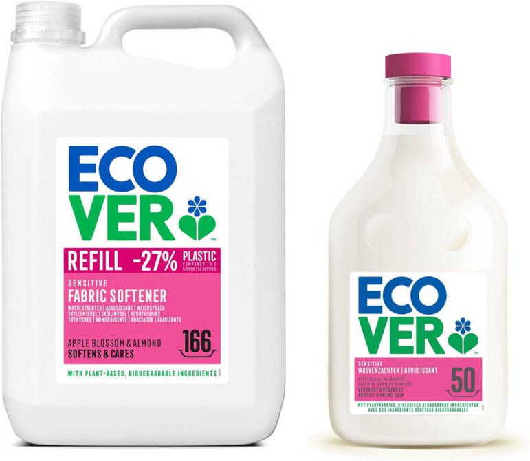 Ecover Wasverzachter Appelbloesem & Amandel Verzacht & Verzorgt 5L + 1 5 L Gratis Voordeelverpakking