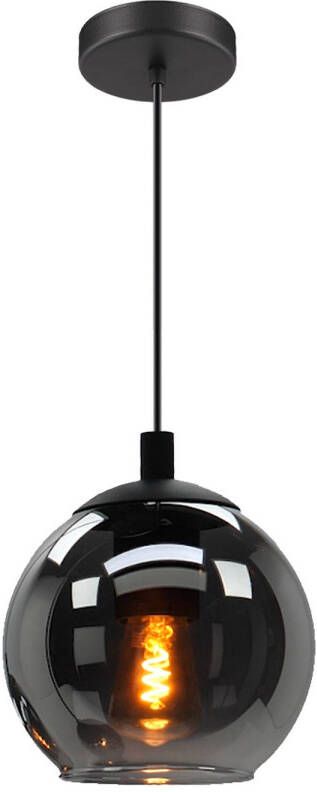 EGLO Hanglamp ARISCANI Lamp voor eettafel hanglamp rookglas zwart transparant E27 (1 stuk) - Foto 5