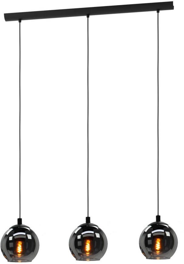 EGLO Hanglamp ARISCANI Lamp voor eettafel hanglamp rookglas zwart transparant E27 (1 stuk) - Foto 6