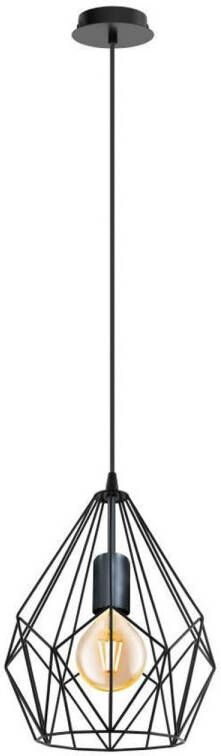 EGLO Carlton hanglamp E27 1 lichts 23 5cm Staal Zwart